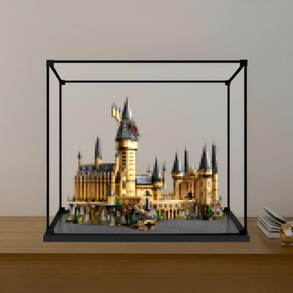 LEGO 71043 ホグワーツ城 ミラー アクリル ディスプレイケース リングライト＆UVプリント背景付き - 防塵ショーケース
