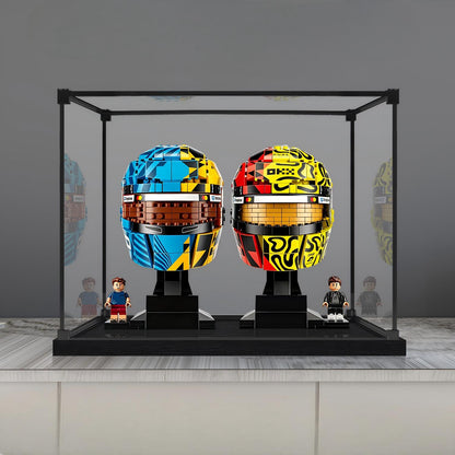 LEGO 43023 & 43017 Set Combo Vetrina Espositiva in Acrilico con Specchio con Luce ad Anello e Sfondo Stampato UV - Vetrina Antipolvere
