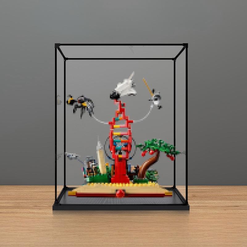 LEGO 21355 Die Evolution der STEM Spiegel-Acryl-Vitrine mit UV-bedrucktem Themenhintergrund - Staubdichte Präsentationsvitrine