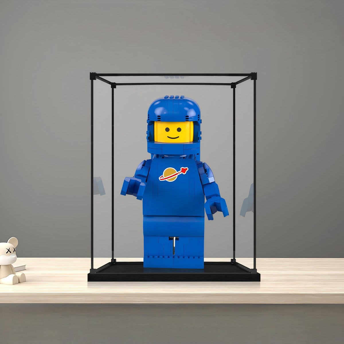 LEGO 40921 Espelho Espelho Caixa de Exibição em Acrílico com Luz de Anel e Fundo Impresso em UV - Vitrine à Prova de Poeira