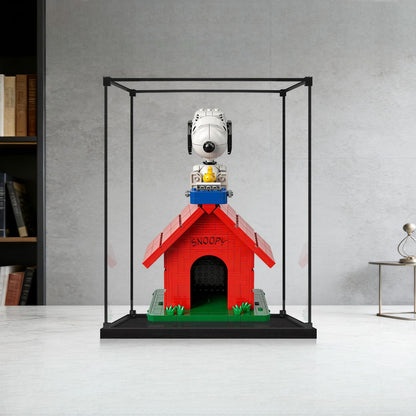 LEGO 21368 Peanuts: Espelho para Casinha do Snoopy com Vitrine de Exibição em Acrílico com Anel de Luz e Fundo Impresso em UV - Vitrine à Prova de Poeira