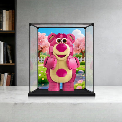LEGO 43306 Lotso Mirror Acrylic Display Case with Ring Light & UV-Printed Background - Dustproof Showcase