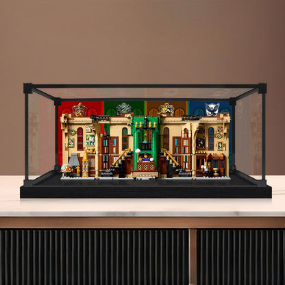 LEGO 76478 Harry Potter Book Nook: Dumbledore's Office Mirror Acrylic Display Case with Ring Light & UV-Printed Background - Dustproof Showcase