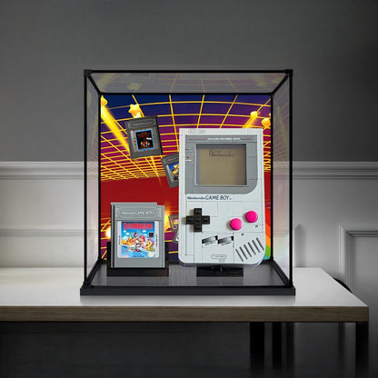 LEGO 72046 Game Boy Vetrina Acrilica a Specchio con Luce ad Anello e Sfondo Stampato UV - Espositore Antipolvere