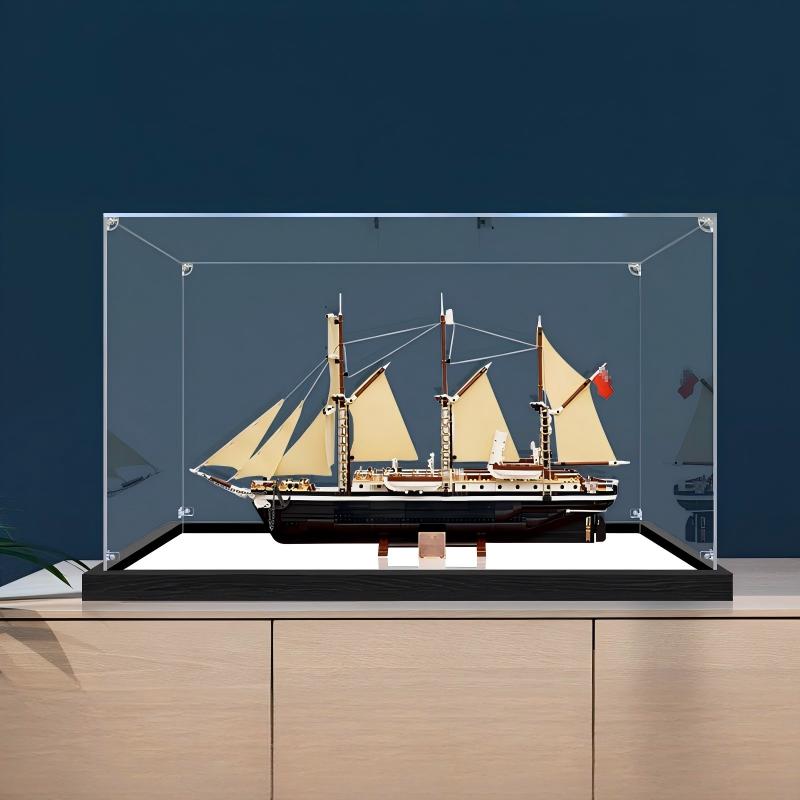 LEGO 10335 The Endurance Caixa de Exibição Acrílica com Luz de Anel e Fundo Impresso em UV - Vitrine à Prova de Poeira