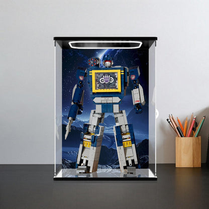 LEGO 10358 Mirror Acrylic Display Case with Ring Light & UV-Printed Background - Dustproof Showcase