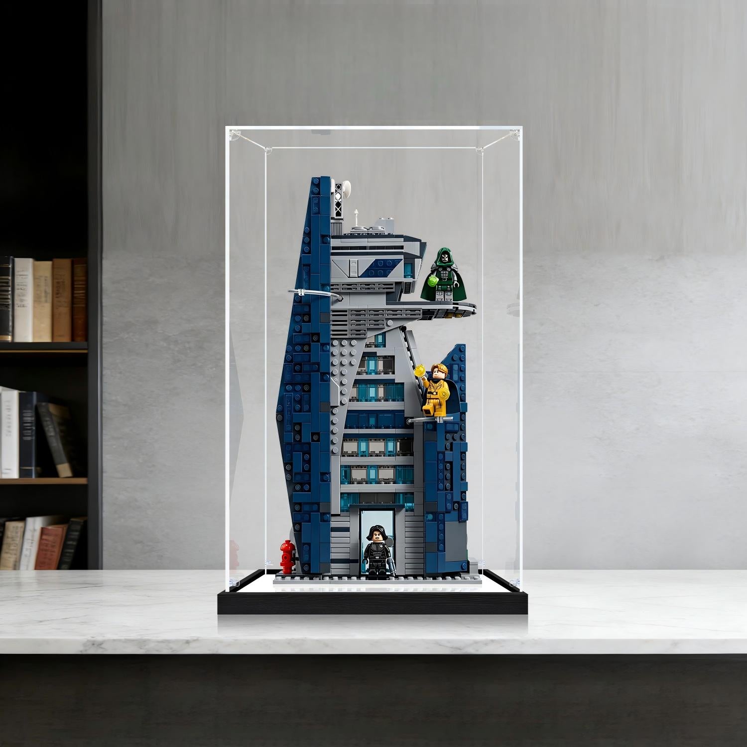 LEGO 76352 Avengers Tower Mirror Display Case - No Background