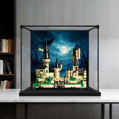 LEGO 40975 Mini Hogwarts Castle Mirror Display Case with Alloy Frame, Ring Light and Themed Background