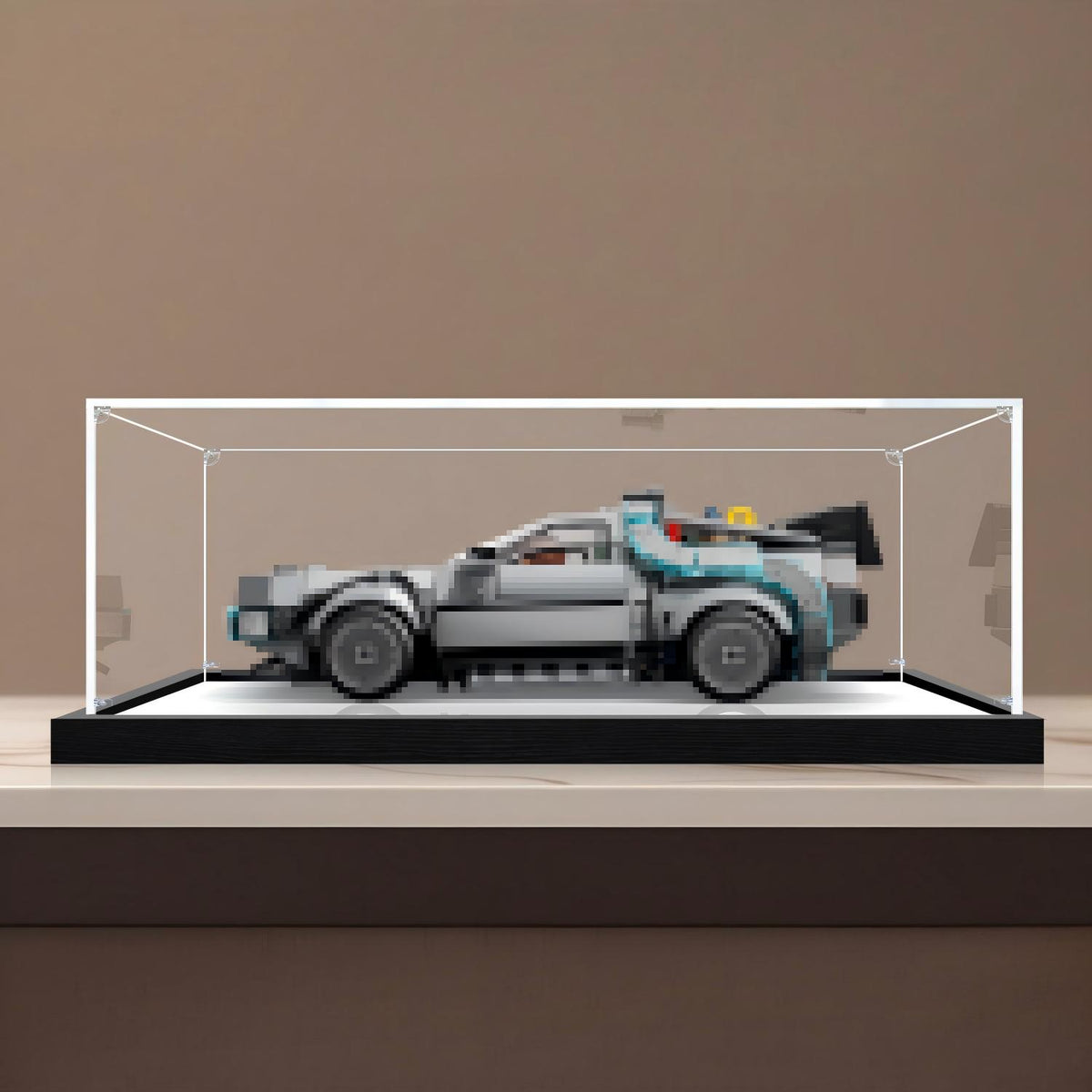 LEGO 77256 Time Machine from Back to the Future Mirror Display Case No Background