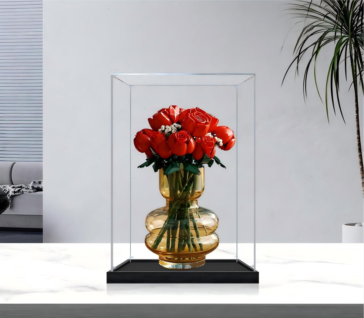 LEGO 10328 Bouquet of Roses Mirror Display Case No Background
