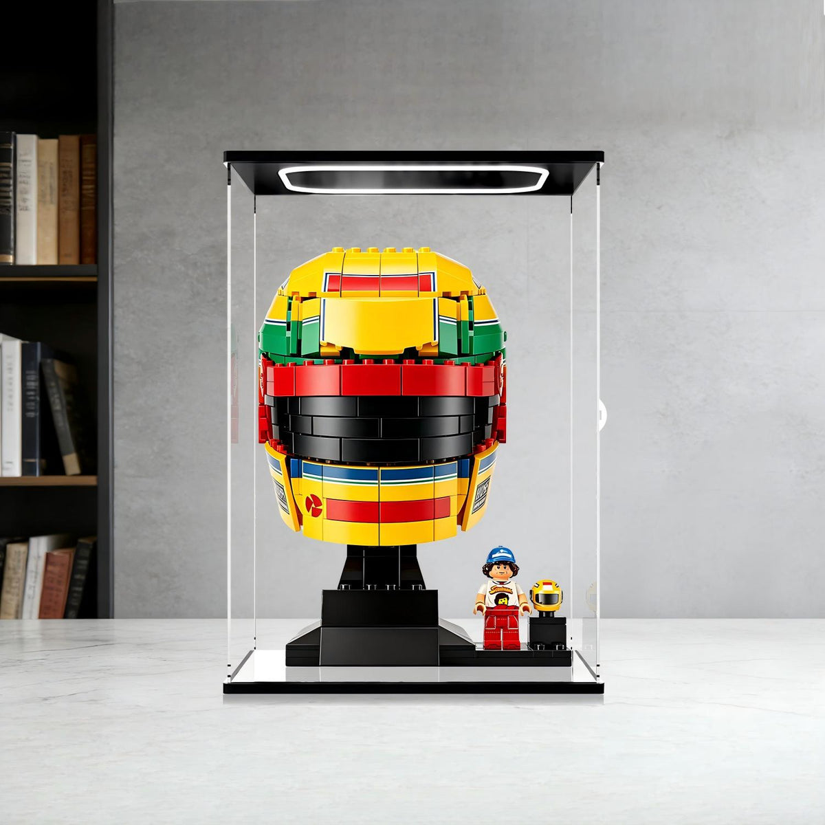LEGO 43024 Ayrton Senna Helmet Mirror Display Case with Ring Light