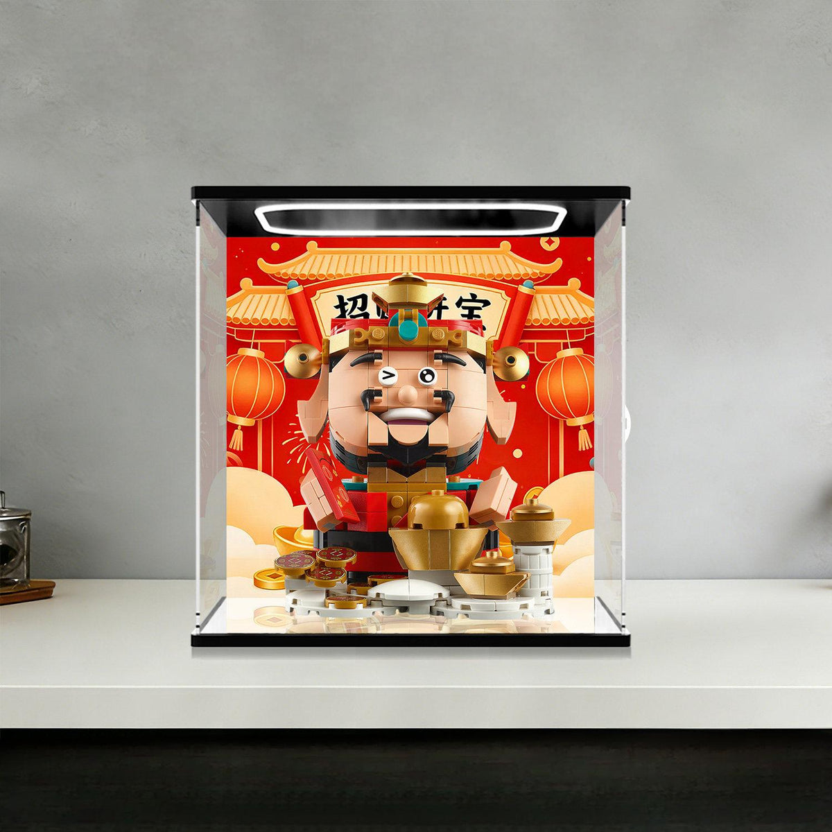LEGO 40864 Fortune Master Mirror Display Case with Ring Light and Themed Background