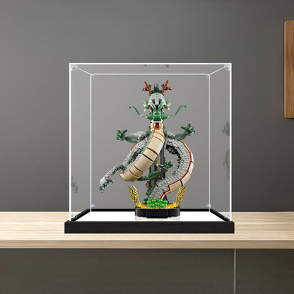 LEGO 11390 Dragon Ball: Shenron & Goku Spejl Display Case Uden Baggrund