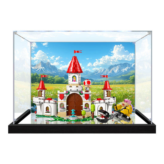 LEGO 71435 Battle with Roy at Peach's Castle Mirror Display Case with UV-Printed Themed Background