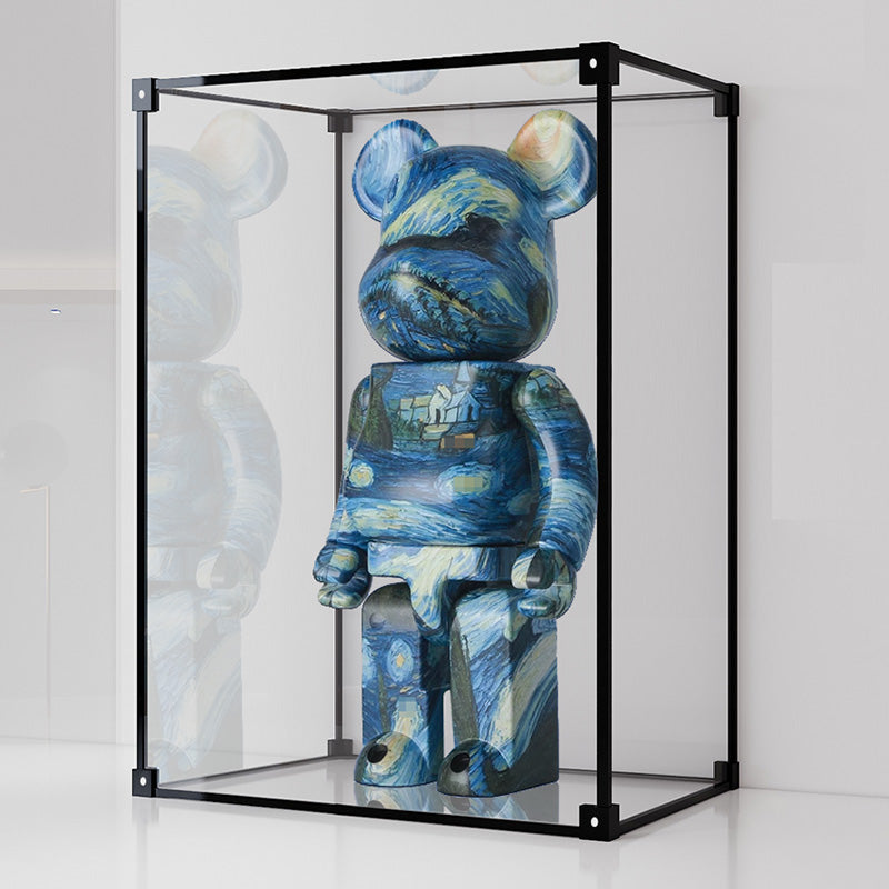 Premium Clear Acrylic Display Box with Magnetic Door & Black Aluminum Frame - Multiple Sizes Dustproof Show Case for Figures, Collectibles, Luxury Bags