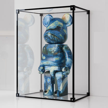 Premium Clear Acrylic Display Box with Magnetic Door & Black Aluminum Frame - Multiple Sizes Dustproof Show Case for Figures, Collectibles, Luxury Bags