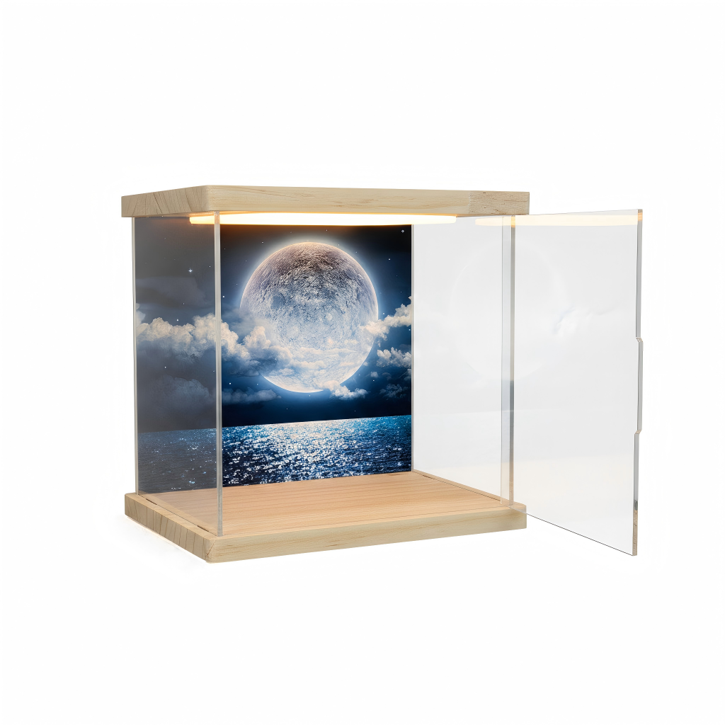 Customizable acrylic display cases—available in a wide range of styles and sizes, with a maximum length of 240 cm (95 in). - Scoparius case
